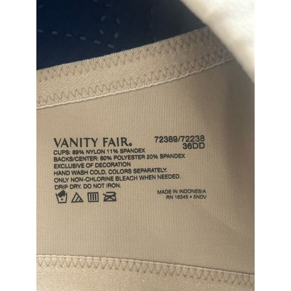 EUC Vanity Fair Women's Bra Back Clasp Adjustable Straps Size 36DD - Picture 3 of 3